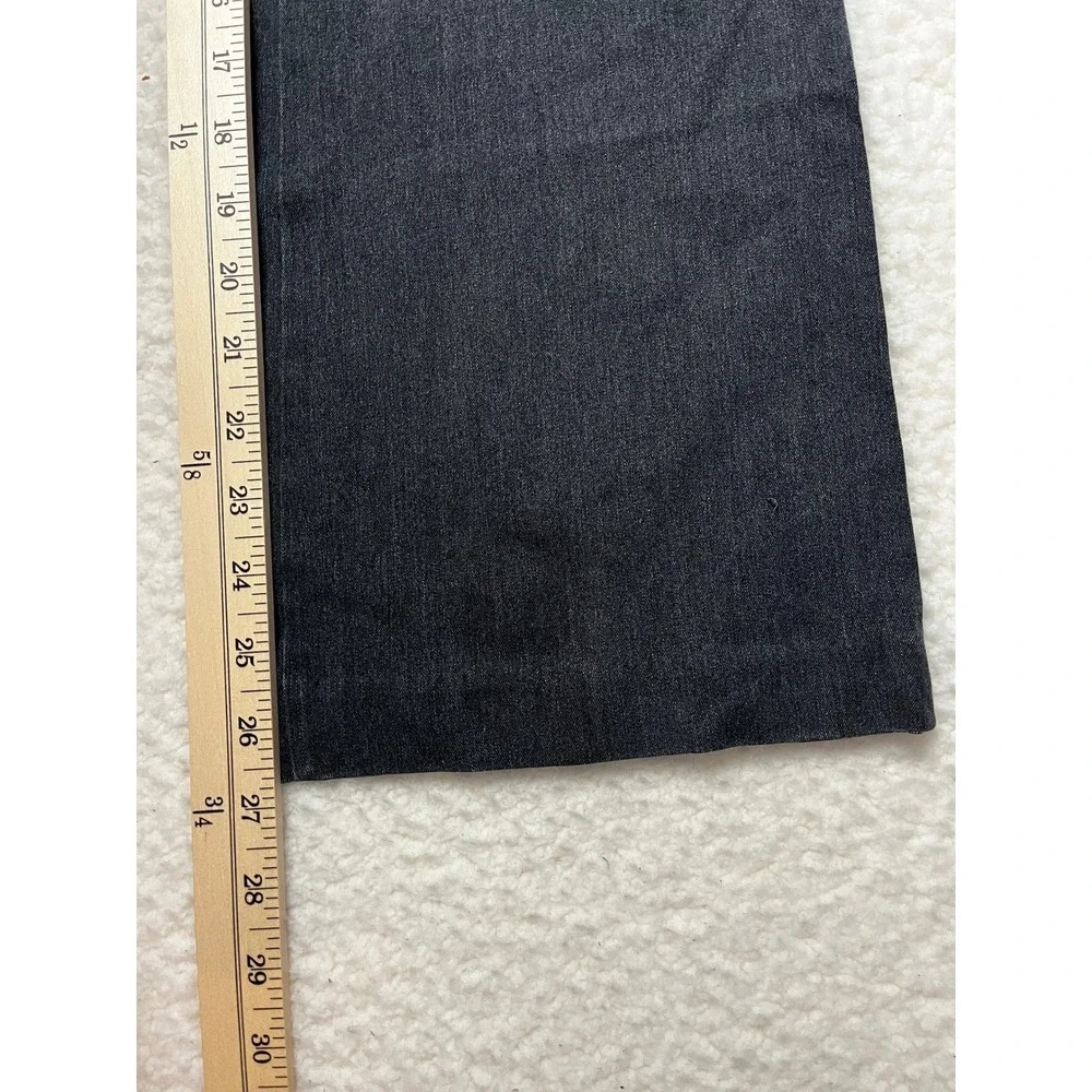 St Johns‎ Bay Pants Womens 8P Black Petite Stretch Denim Trouser Straight Leg